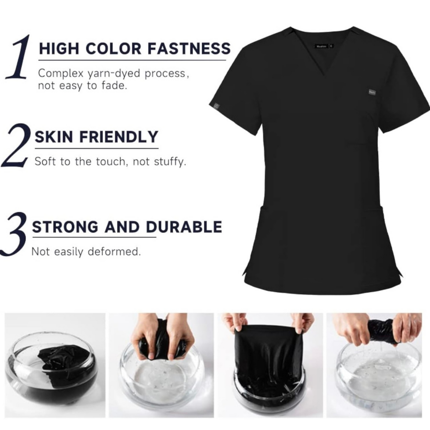 3-Pocket V-Neck Scrub Top