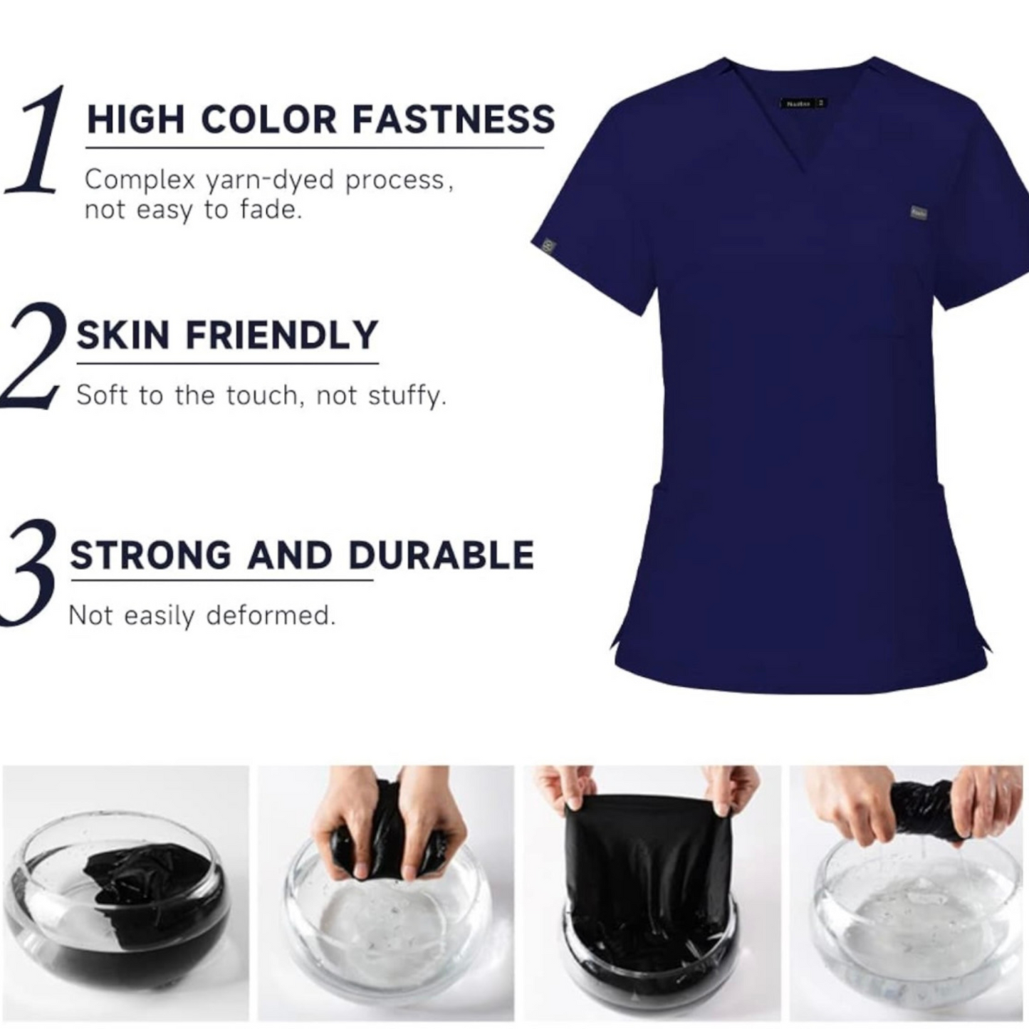 3-Pocket V-Neck Scrub Top