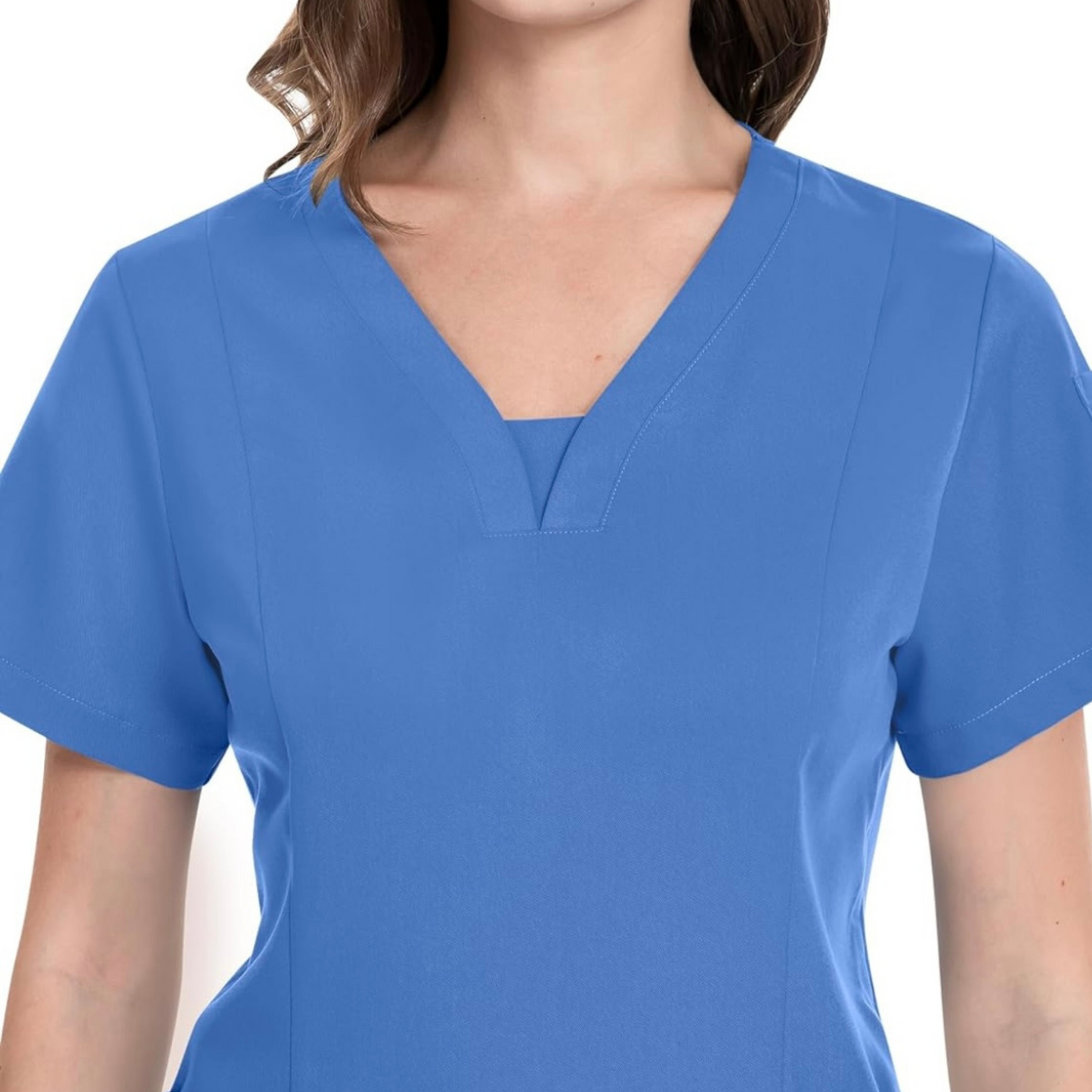 Women's Scrub Set: 3-Pocket V-Neck Top + Jogger Cargo Bottom