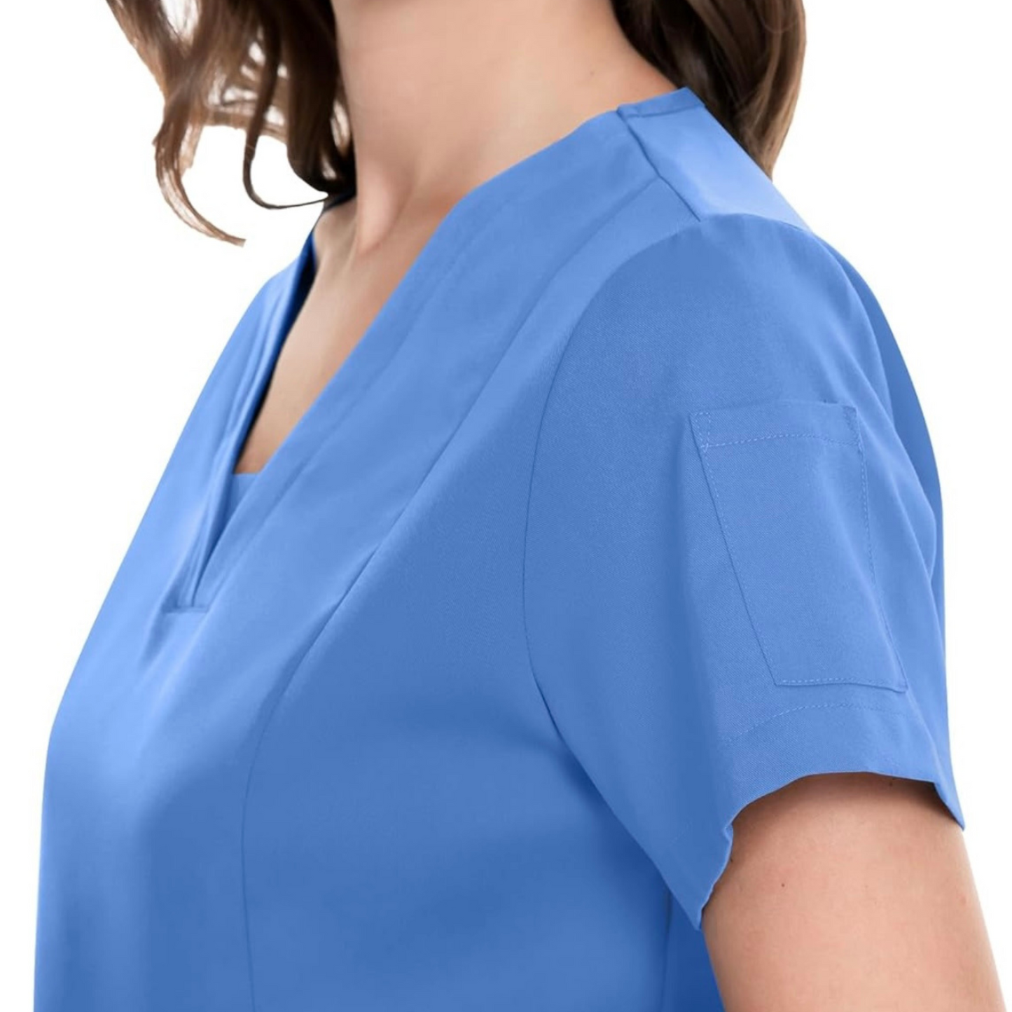 Women's Scrub Set: 3-Pocket V-Neck Top + Jogger Cargo Bottom
