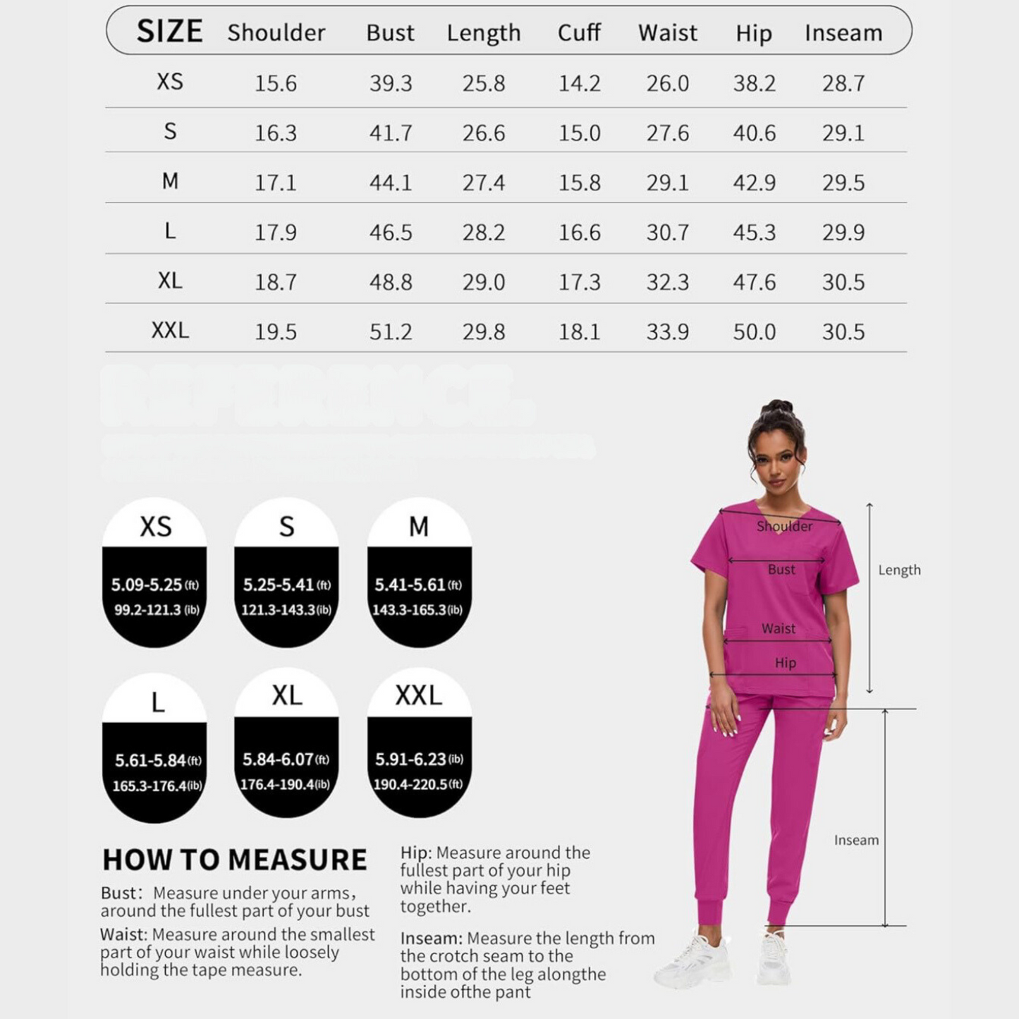 Women's Scrub Set: 3-Pocket V-Neck Top + Jogger Cargo Bottom