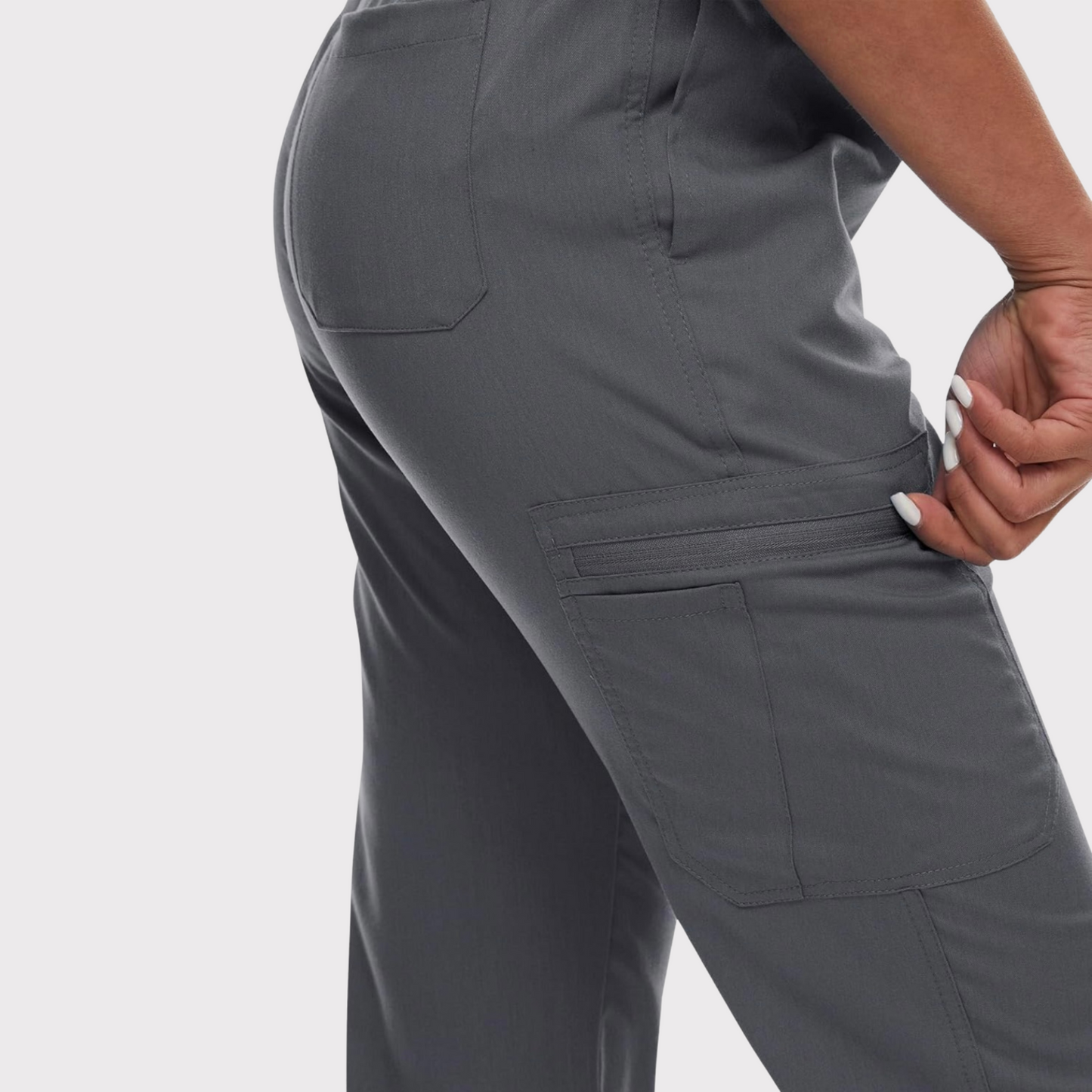 Women's Scrub Set: 3-Pocket V-Neck Top + Jogger Cargo Bottom