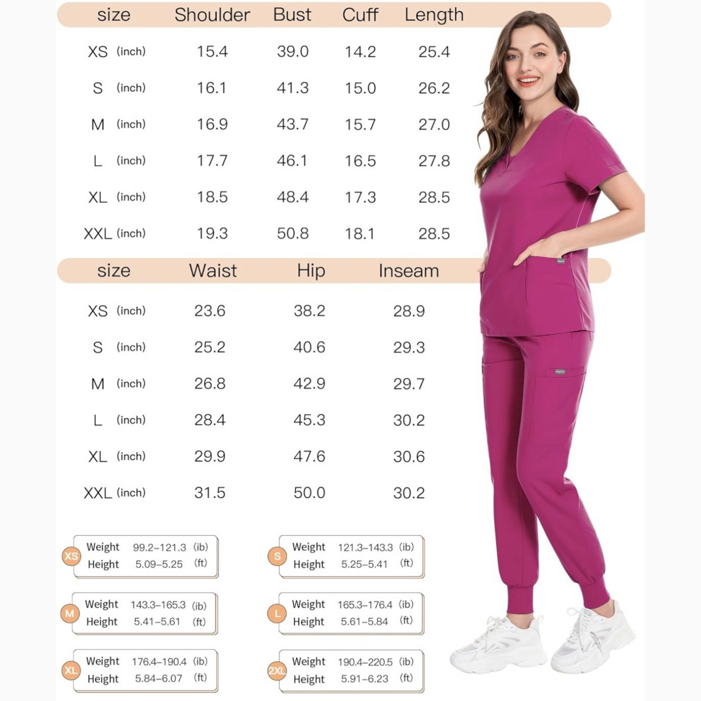 3-Pocket V-Neck Scrub Top