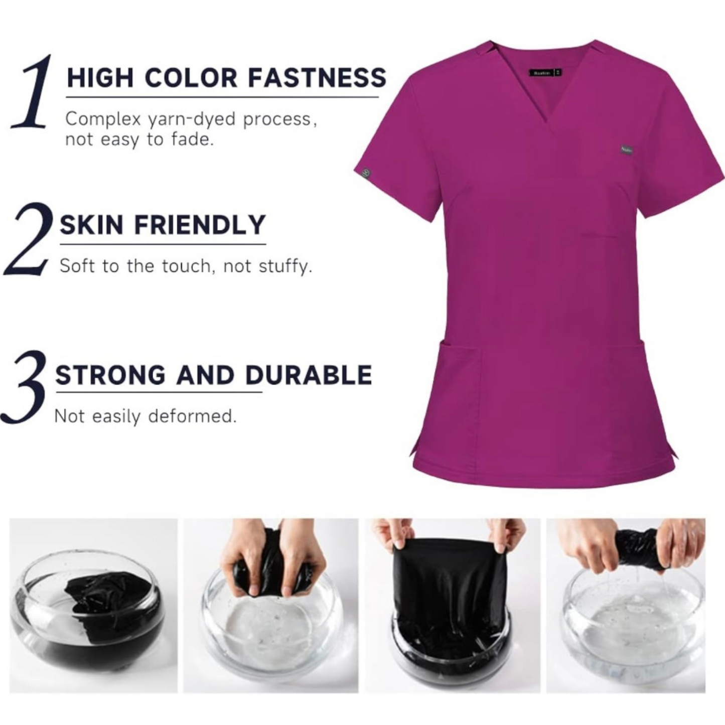 3-Pocket V-Neck Scrub Top